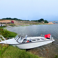 Yacht sportif en aluminium soudé de 6,5 m (21,3 pi), bateau de pêche de luxe de petite taille, bateau rapide à pont ouvert pour 10-12 personnes, adapté aux rivières
