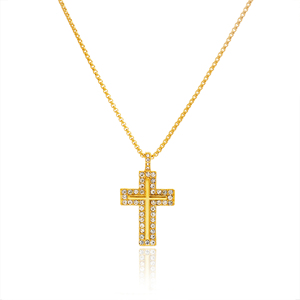 Myneck autunno caldo oro placcato 18K collana croce in acciaio inossidabile senza appannamento Blokecore <span class=keywords><strong>roma</strong></span> accessori moda christiani regalo - Product Image 1