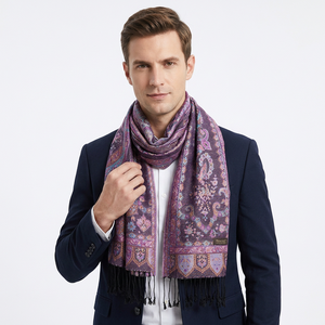 Étoles en soie tissées à la main en jacquard multicolore, matière super satinée, teintures naturelles biologiques sans azo, lisses et brillantes pour femmes - Product Image 2
