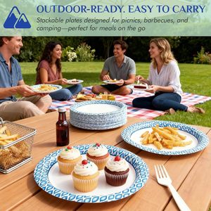 Assiettes jetables en <span class=keywords><strong>carton</strong></span> blanc compostable personnalisées pour gâteaux, hot-dogs et fêtes d'anniversaire, 9 et 10 pouces, avec logo, vente en gros - Product Image 6