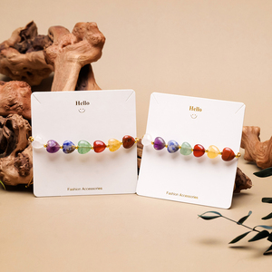 All'ingrosso cristallo naturale sette <span class=keywords><strong>Chakra</strong></span> bracciale cuore cristallo curativo braccialetto colorato <span class=keywords><strong>per</strong></span> regalo ricordo - Product Image 4