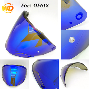 Nouvelle visière de remplacement <span class=keywords><strong>Iridium</strong></span> Rainbow PC pour casque de moto OF618 - Protection solaire UV, résistante aux rayures, imperméable, pièce de rechange - Product Image 2