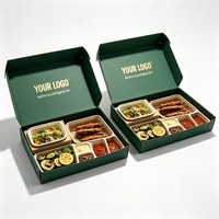 Boîte d'expédition en carton ondulé de qualité alimentaire avec logo personnalisé, pelliculage mat et gaufrage, impression personnalisée pour pique-nique et barbecue