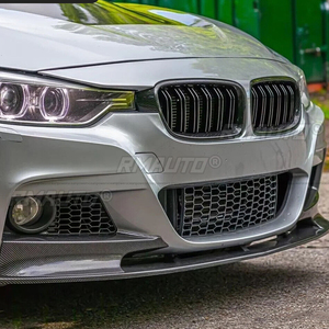Front Bumper Lip for 2012-2018 BMW F30 F31 F35 3 Series M Sport <b>Splitter</b> DIffuser Spoiler Carbon Fiber Look Glossy Black - Product Image 6