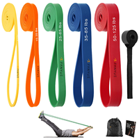 2080*4,5*6,4mm Fitness Bandas De Resistencia Pull up Assist Band Rubber Ejercicio Stretch Resistance Bands Set para entrenamiento