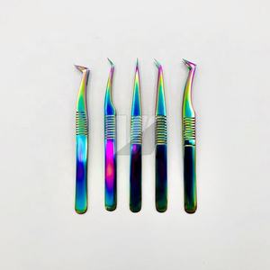 แหนบปลายขนตาสำหรับต่อขนตาแหนบสเตนเลสสีรุ้งทรงแหลมทนทานแบบญี่ปุ่นชั้นเยี่ยม - Product Image 4