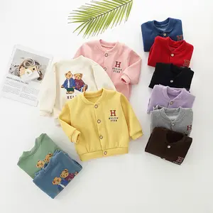 Baby Clothes Children Solid Color Hoodie Autumn and Winter New Babies Warm Outer Children's Coat Top Sweatshirt