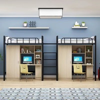 Luoyang huiyang cadre de lit loft en acier en métal pour étudiants adultes lit loft avec bureau et échelle