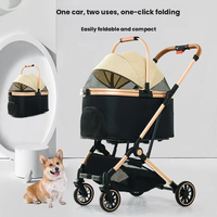 Poussette pour animaux de compagnie détachable personnalisée avec fenêtres en maille respirante et auvent pare-soleil pour chats et chiens, idéale pour les aventures en plein air