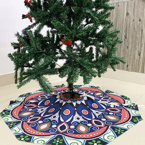 New Cross-Border Christmas <b>Tree</b> <b>Stand</b> Accessories Family Christmas <b>Tree</b> Apron Printed Knitted Wool Red Black Christmas <b>Tree</b> - Product Image 1