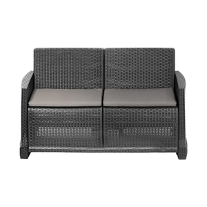 Progarden Complete Garden Lounge Set Outdoor Armchairs & Sofa with Coffee Table Anthracite Rattan Effect Finish - Product Image 3
