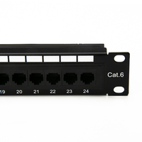 Panneau de brassage UTP non câblé 1U 19 pouces en acier, 24 ports RJ45 modulaires, Cat5e Cat6 Cat6A, pour gestion de câbles réseau de haute qualité