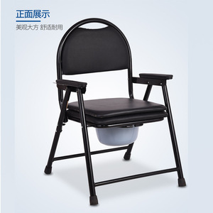 เก้าอี้นั่งถ่ายแบบพกพาพับได้พร้อมถังสำหรับผู้สูงอายุและผู้พิการ - Product Image 1
