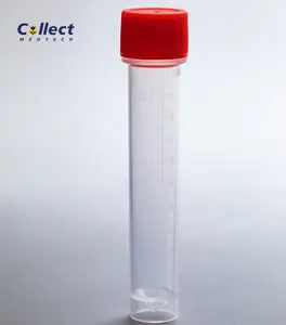 aforado de 10ml tubo de ensayo de Suppliers-Bastoncillos nasofaríngeos de 10ml, tubos de transporte para recoger saliva, garganta y DNA, con graduación