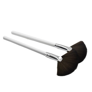 Fluffy Thick Wood Handle Super Soft Mini Esthetician Makeup Fan Brush for Concealer Highlight Powder GZ RTS Bulk Mixed Order - Product Image 2