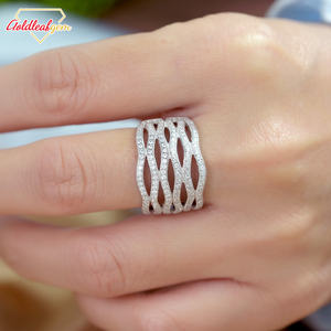 แหวนทองคำเปลวประดับเพชรโมอิสซาไนต์ทรงกลมขนาด 1 มม. 2 มม. 3 มม. เงินแท้ S925 คุณภาพ D VVS ขายดี - Product Image 5