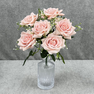 Rosa Decorativa Artificiale di Alta Qualità con 7 Teste di Gypsophila e Corna di Cervo, in Velluto, per Interni - Product Image 6
