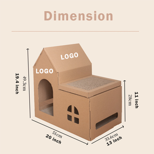 Aanpassen Oem/Odm Huisdier Kras Speelgoed Golfkarton Bord Met Catnip <span class=keywords><strong>House</strong></span> Vorm Scratcher Nest Meubelen Kat Krabben Huis - Product Image 5