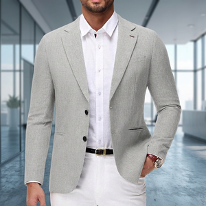 Blazer vintage en velours à chevrons pour homme, veste de sport en coton britannique, veste décontractée pour affaires - Product Image 3