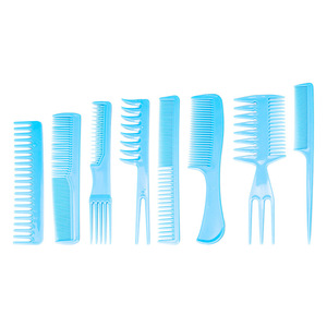 Wanmei Hair Comb <b>Set</b> 8 Piece Salon Styling Combs Blue PP Durable Hair Styling <b>Tools</b> - Product Image 1
