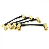 Suministro de fábrica SMA macho enchufe RA codo a RP Sma macho RA ángulo recto Rg174 Pigtail Jumper Cable montaje ROHS 30cm en Stock