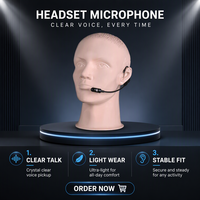 Microphone Casque Unidirectionnel à Condensateur Noir Équipement Audio Anti-Bruit Micro XLR Filaire pour Enregistrement Vocal