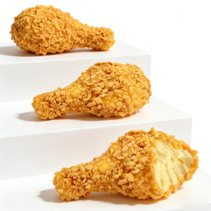 Nouveauté : Glaces 3D en forme de cuisse de poulet frites dorées, avec revêtement croustillant aux céréales, dessert glacé HALAL - Product Image 3