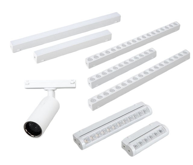 LED Ultra Thin Magnetic Track Light Lamp Magnet Rail 48V Spotlight Floodlight Folded Grille Black White Speaker TUYA Zigbee Belt