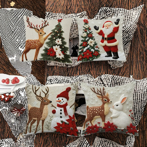 Funda de Almohada Navideña Cuadrada Moderna del Fabricante, Cojín de Poliéster Estampado para Decoración de Sofás en el Hogar y Hoteles - Product Image 3