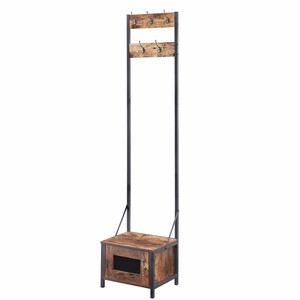 Pared <span class=keywords><strong>de</strong></span> dormitorio Industrial antigua, ropa cuadrada <span class=keywords><strong>de</strong></span> acero, árbol, <span class=keywords><strong>niñas</strong></span>, vestíbulo <span class=keywords><strong>de</strong></span> entrada, <span class=keywords><strong>Perchero</strong></span> <span class=keywords><strong>de</strong></span> <span class=keywords><strong>pie</strong></span> <span class=keywords><strong>de</strong></span> madera maciza abierta con estantes - Product Image 2
