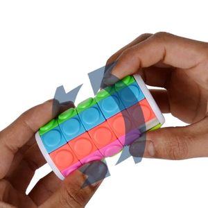 Kids Educational Mini 3D 7-Level Rotate & Slide Cylinder IQ Stress Relief Puzzle Fidget Game Cube PP Plastic - Product Image 1