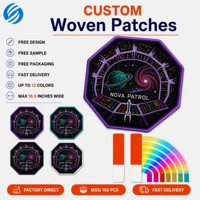 Patch brodé personnalisé en gros, design Alien Galaxy Cyberpunk Sci-Fi, pour veste et sac à dos, thermocollant, faible MOQ