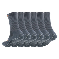 Zhongde vente en gros Logo personnalisé anti-dérapant extérieur adulte mi-mollet Sport tricoté poignée hommes épaissi coton Football Football chaussettes