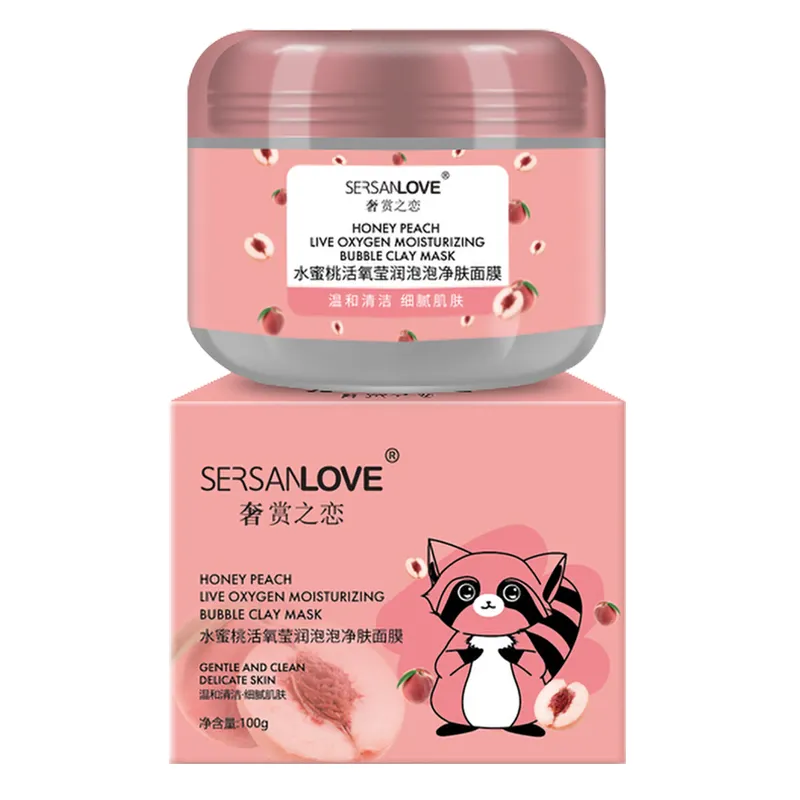 Sérum love — masque à bulles de pêche pour hommes, masque facial noir, exfoliant pour les Pores, crème lissante, argile à bulle