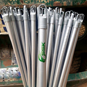 PVC Coated Full Color Wooden Broom <b>Stick</b> Lightweight Eco-Friendly 70-120cm Length Flagged Hard Bristle Home Use Floor Cleaning - Product Image 1