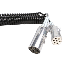 European 15pin 7 Pin Trailer <strong>Coiled</strong> <strong>Cable</strong> Trailer &amp; Truck Electrical <strong>Cable</strong> With Nylon Plug and Metal <strong>Cable</strong> Holder - Product Image 3
