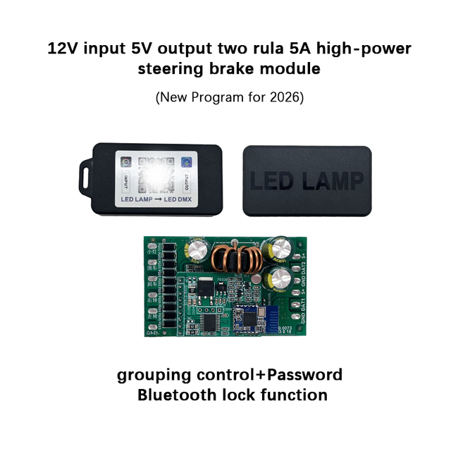 JYWD App Controlled RGB LED Lamp SPI Pixel Controller 5V Remote Control Motorcycle Brake Turn Signal Light Black/Green for Car