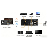 Amplificateur audio WiFi 5.4 multi-pièces pour la maison avec streaming DLNA pour l'audio de toute la maison, matériau plastique, plusieurs haut-parleurs