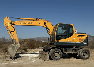 Máquina de construcción usada barata de la suciedad Excavadora de ruedas de la suciedad Pintura original Excavadora de ruedas de Hyundai 15ton 150W usada - Product Image 3