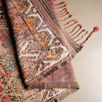 Tapis de luxe marocain en polyester, fabriqué à la machine, artisanal, style bohème contemporain, tissage plat, bouclé, jacquard imprimé