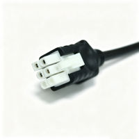 كابل حلزوني مخصص بـ 2 أو 3 أو 4 أو 5 أو 6 دبابيس من نوع Molex 5557، بمسافة بينية 4.2 مم، غلاف TPU PUR، 20AWG*6C، قطر خارجي 7.5 مم، أسود اللون