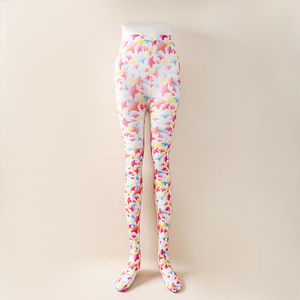 Xuyên biên giới của phụ nữ printedfor mùa xuân mùa thu tất cả các trận đấu hoa leopa-bướm in Chống Móc Vớ lụa Pantyhose - Product Image 3