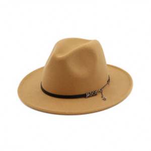 Sombrero Unisex X3053 de Fieltro 100% Lana, Estilo Casual Vintage, Bordado 3D en Relieve, Ala Ancha, Personalizado, para las Cuatro Estaciones, con Cinta y Cuerda - Product Image 5
