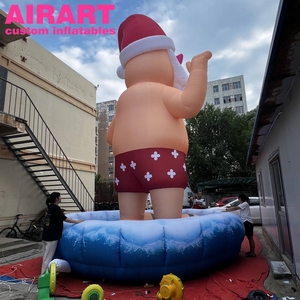 Decoración inflable de Papá Noel con soplador desmontable Decoración de fiesta de Navidad para interiores y exteriores - Product Image 6