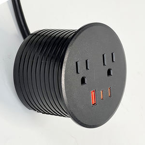 สินค้าใหม่ในสต็อก ปลั๊กไฟแบบฝัง ABS ปลั๊กไฟแบบอเมริกัน ปลั๊กไฟติดโต๊ะ ช่องเสียบปลั๊กไฟ 2 ช่อง AC 3 พอร์ตชาร์จ USB - Product Image 2