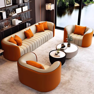 Set di Divano Componibile in Tessuto Moderno di Lusso <span class=keywords><strong>e</strong></span> Tavolino da Caffè per Reception Aziendale, Hall di Hotel, Riunioni <span class=keywords><strong>e</strong></span> Trattative in Ufficio - Product Image 1