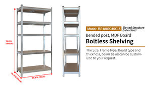 180*90*40cm 조정 가능한 금속강 보관 볼트리스 선반, 창고 차고 보관 장치 선반 랙 - Product Image 2