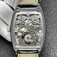Montre mécanique tourbillon entièrement sertie de diamants 2026 pour homme, étanche, bracelet en cuir, montre-bracelet de luxe, montre squelette ajourée