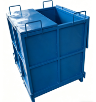 Conteneur en acier robuste pour déchets industriels, pliable, verrouillable, compatible avec les chariots élévateurs, avec couvercle, directement de l'usine