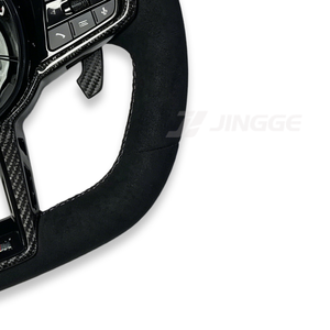Volante Deportivo Personalizado Estilo LCI con Calefacción, en Alcántara y Fibra de Carbono para BMW G20/G30/G80/G01/G02/G87/M3/M240i/M340 - Product Image 3